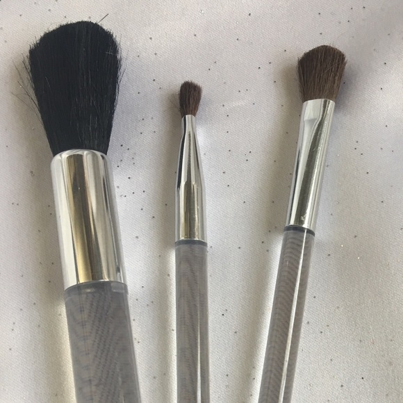 Lancome 3 Piece Makeup Brush Set Acrylic Handles - Picture 2 of 6